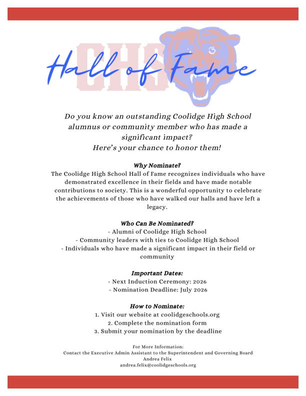 CUSD 2026 Hall of Fame event flyer information CUSD 2026 Hall of Fame event flyer information